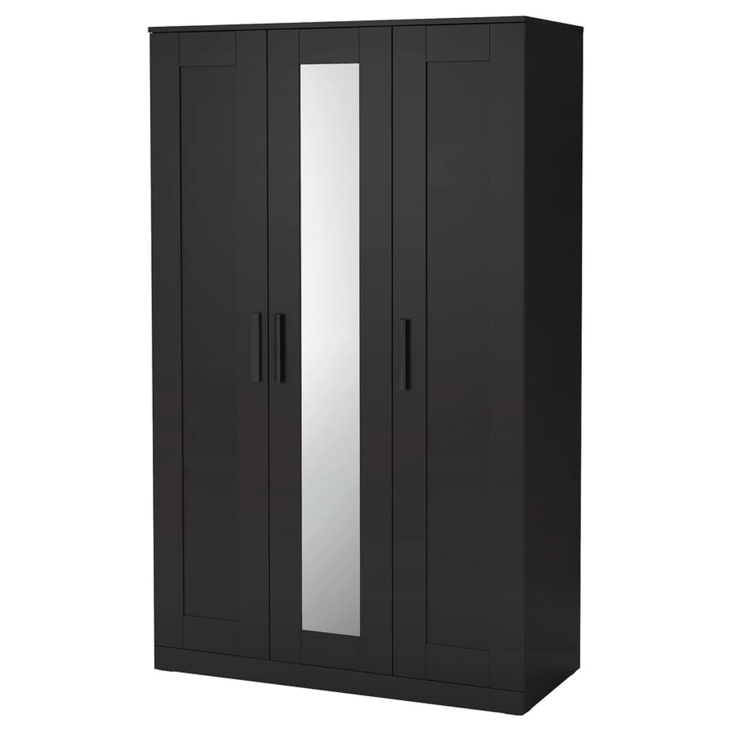 Ikea Black 3-Door Wardrobe with Mirror