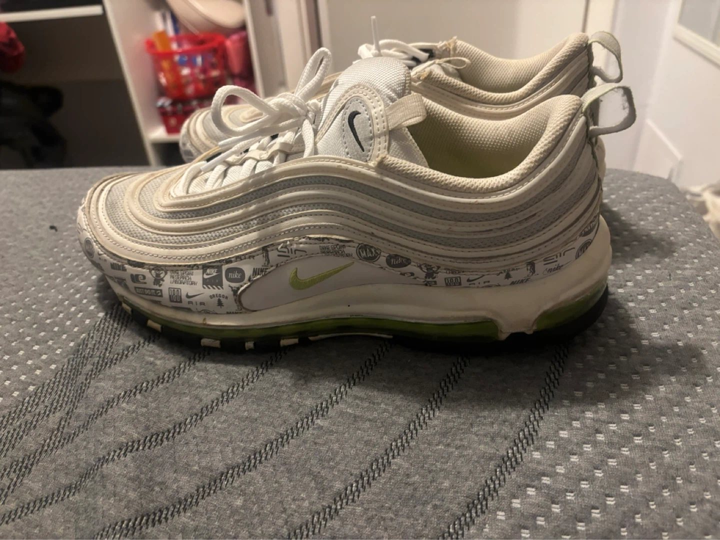 Nike Air Max 97 SE Men's Shoes White/Lime Green Size 10.5 - photo 3