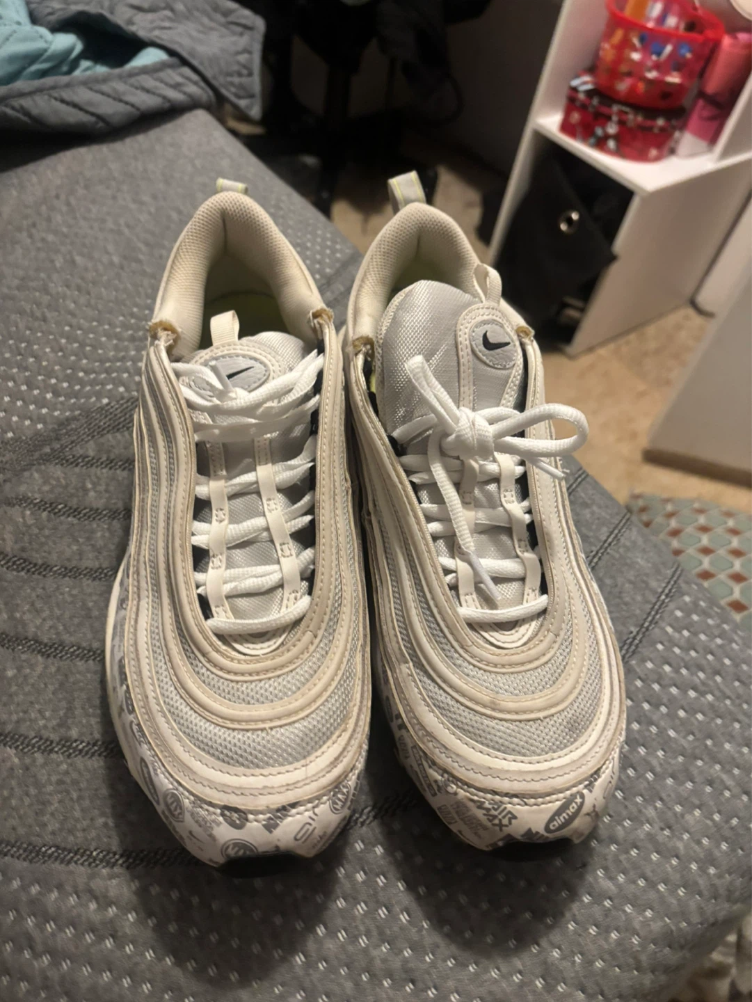 Nike Air Max 97 SE Men's Shoes White/Lime Green Size 10.5 - photo 2