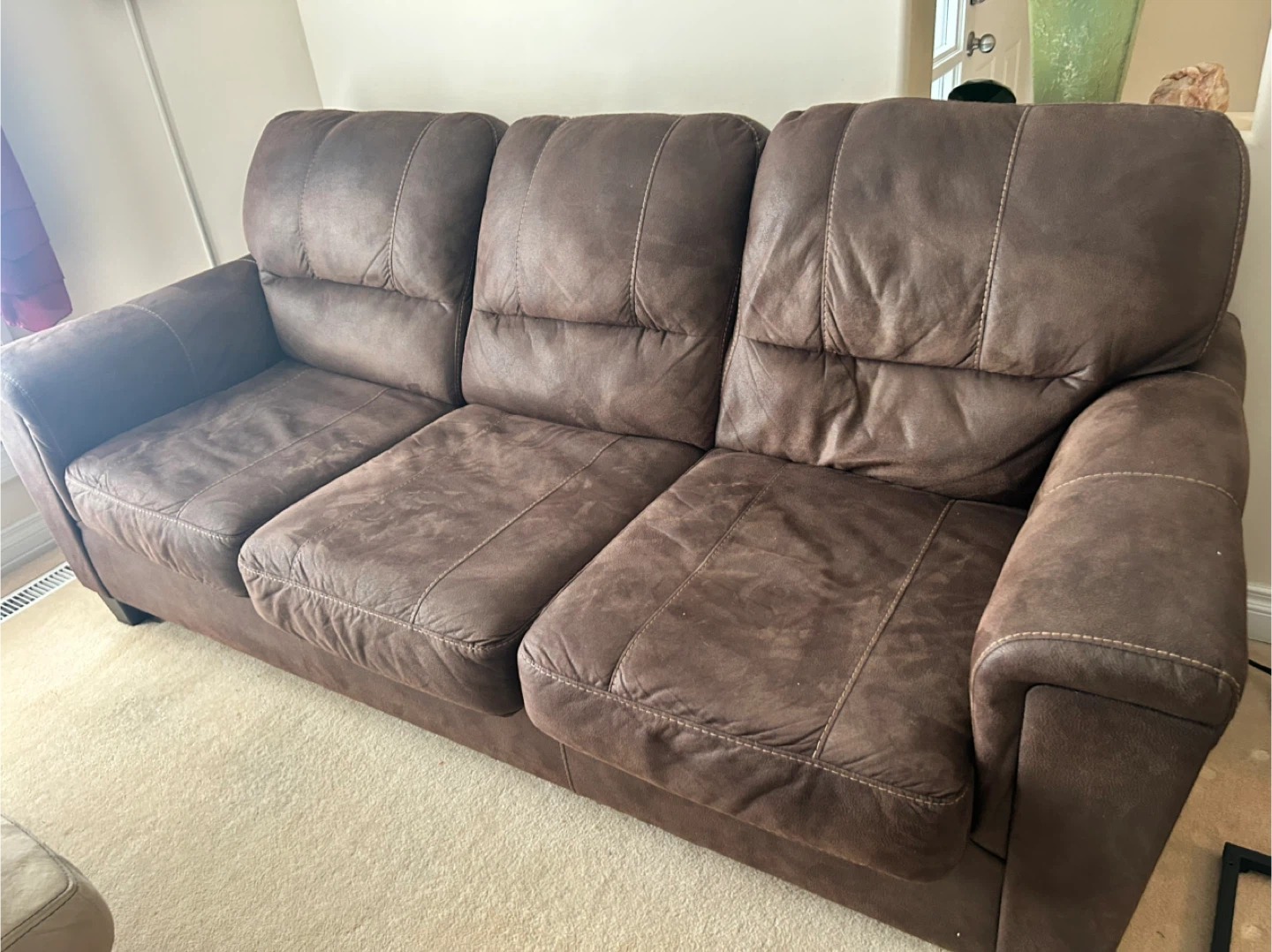 Ashley Fossil Brown 3-Seater Sofa
