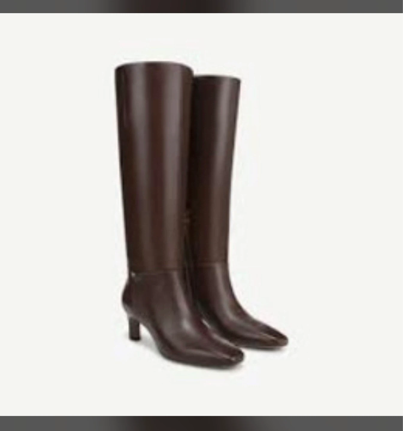 Franco Sarto L-Timmy Brown Leather Knee-High Boots Size 7.5 M