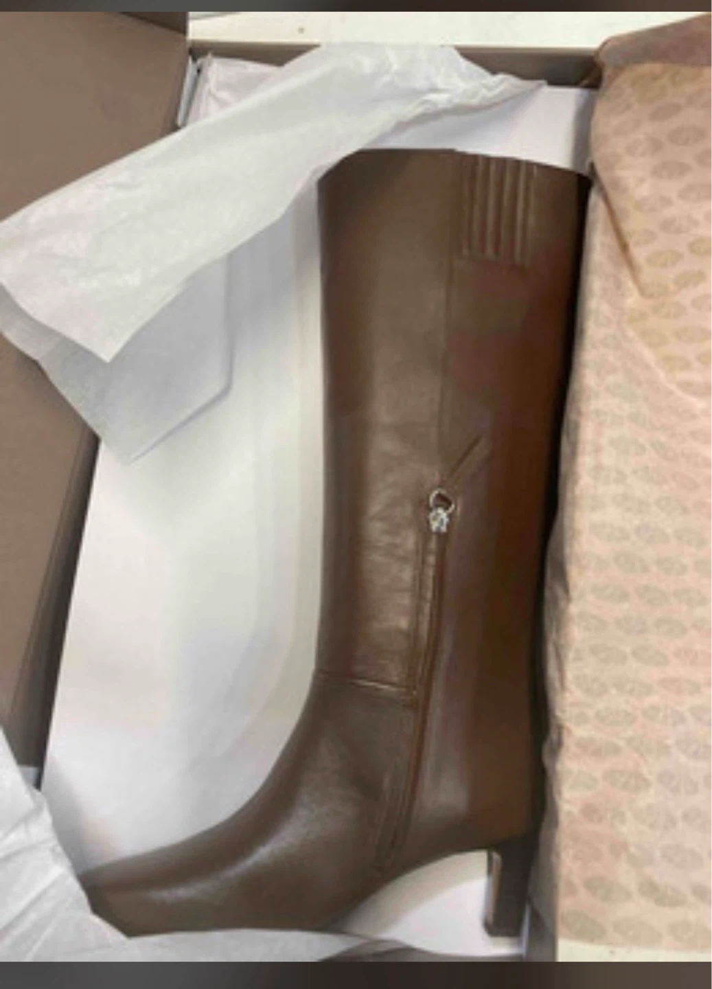 Franco Sarto L-Timmy Brown Leather Knee-High Boots Size 7.5 M - photo 2