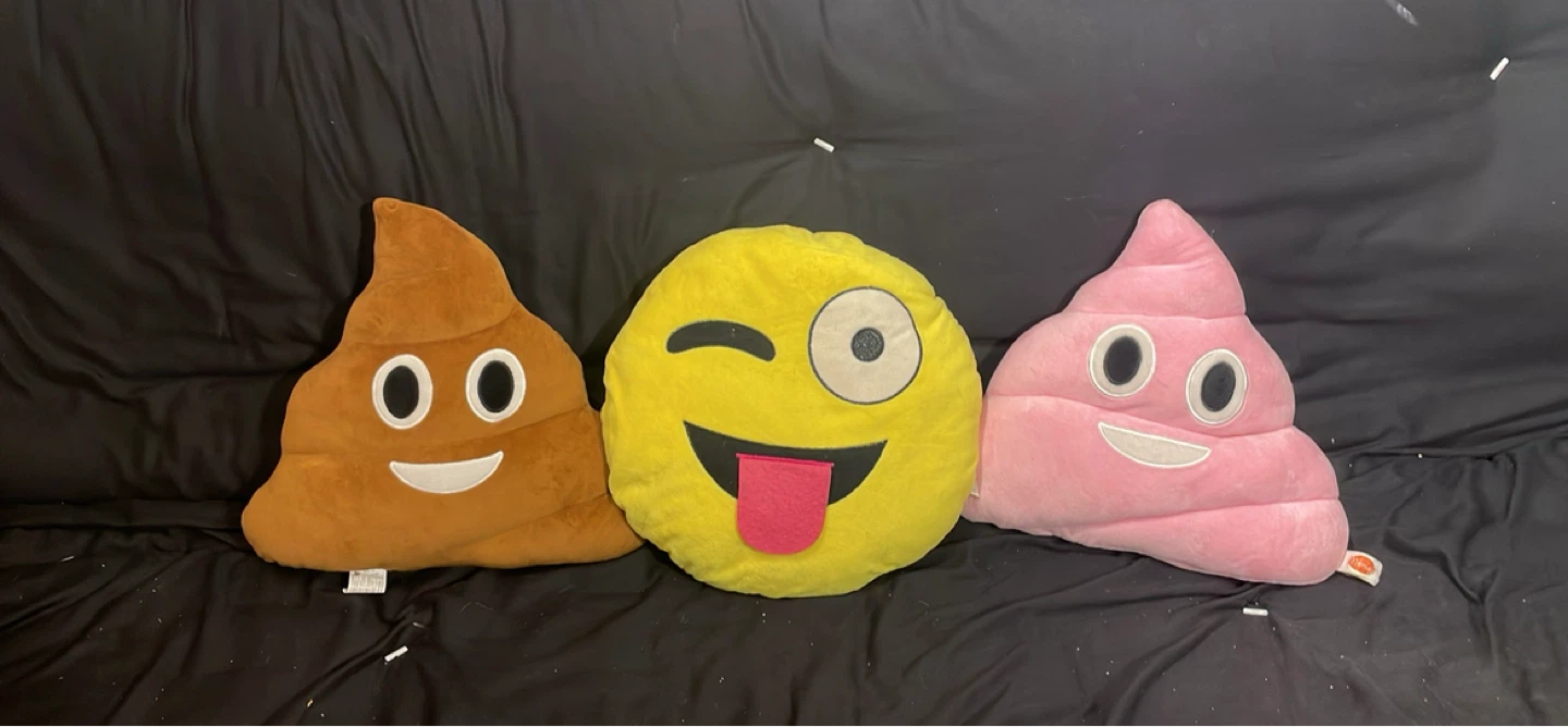 Emoji Poop & Smiley Face Plush Pillows