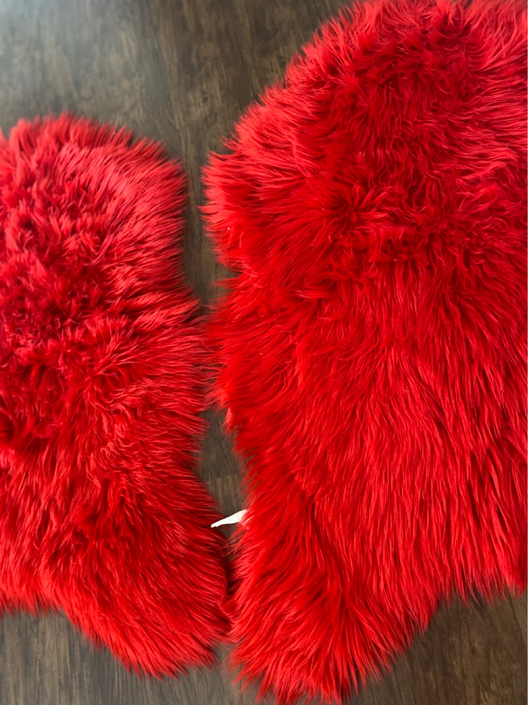 Red Faux Fur Rugs (Pair) and curtains and rug - photo 3