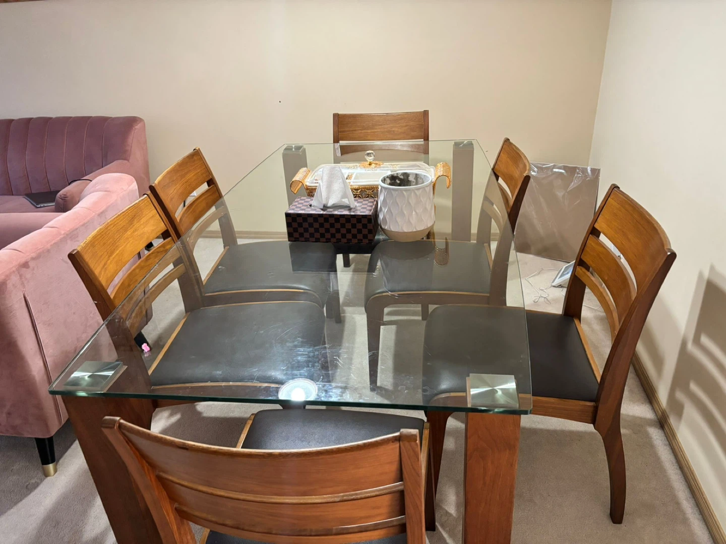 Glass Top Dining Table Set with 6 Chairs - photo 3