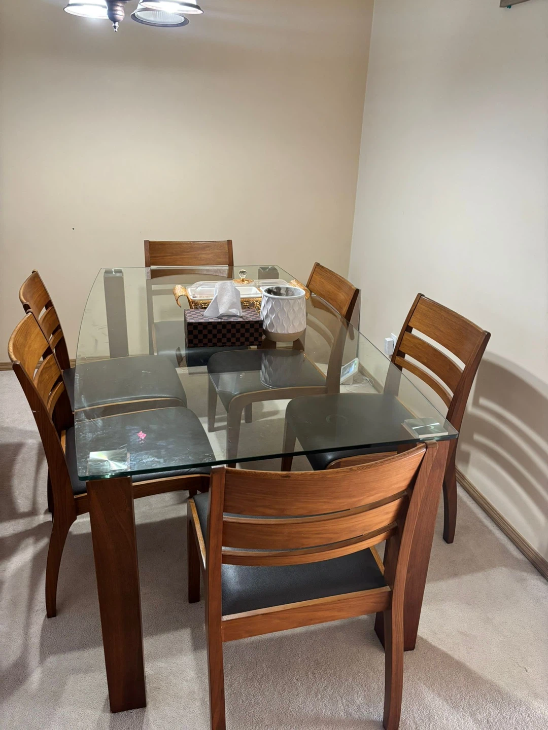 Glass Top Dining Table Set with 6 Chairs - photo 2