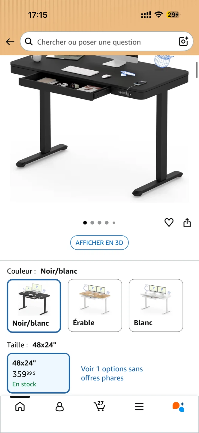 🌱 Flexispot Standing Desk with desk chair 47.2" x 23.6" - photo 2