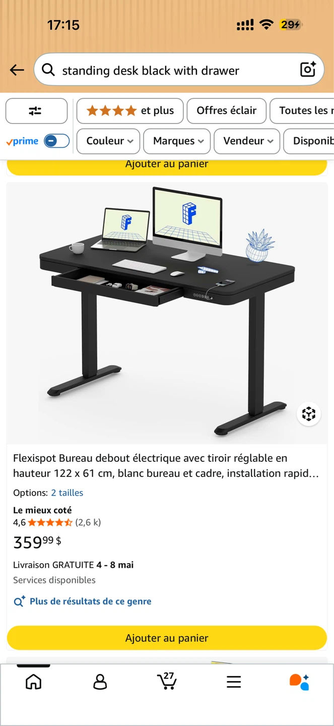 🌱 Flexispot Standing Desk with desk chair 47.2" x 23.6" - photo 3