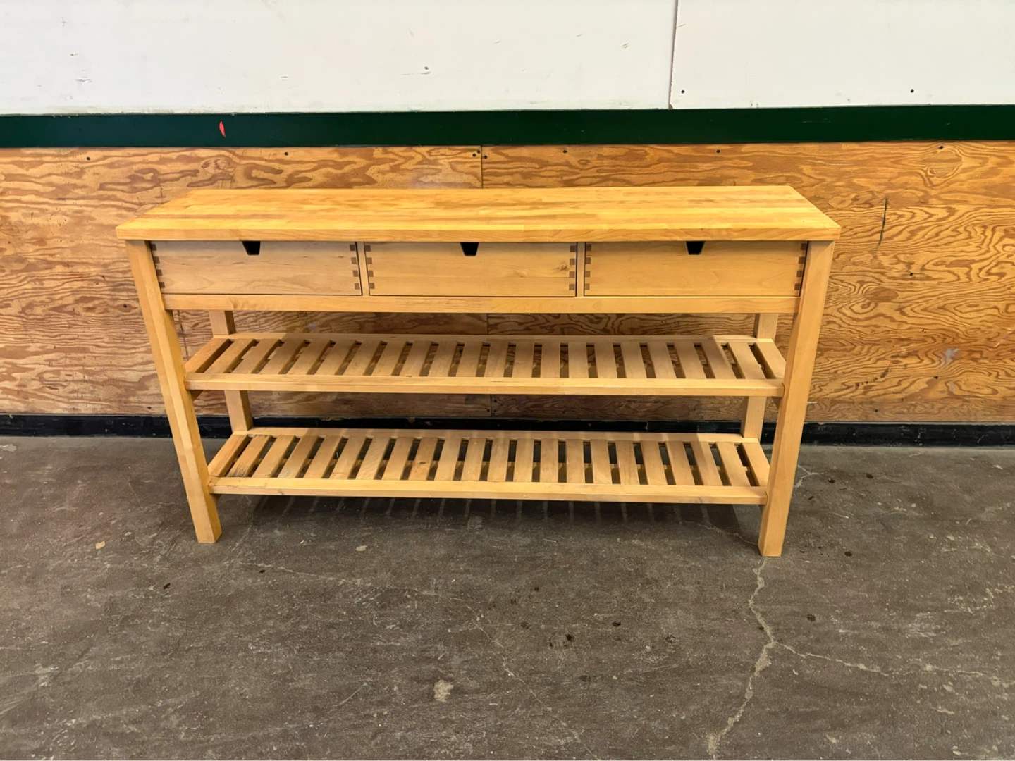 Ikea Wooden Kitchen Island with Drawers and Shelves