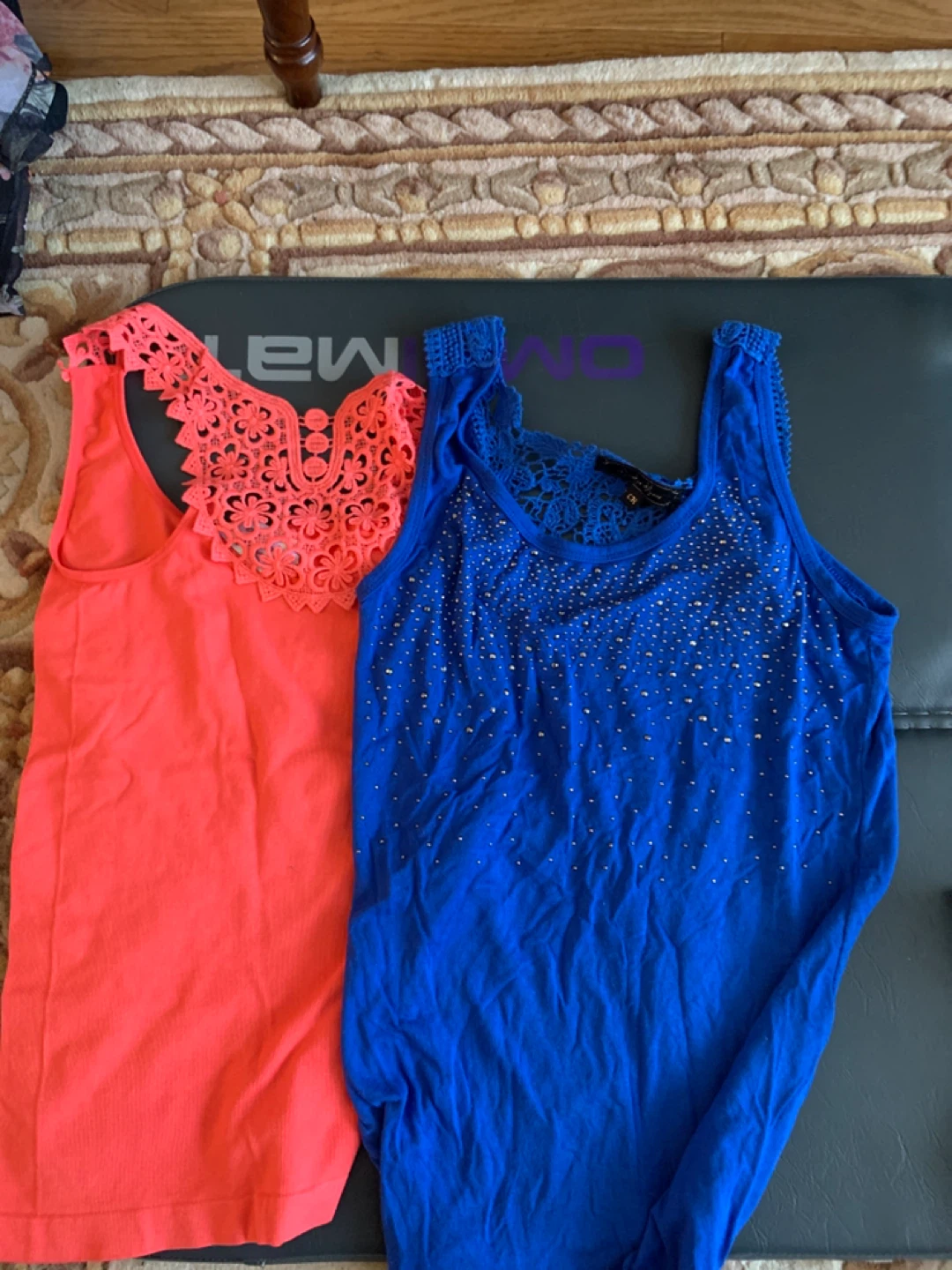 Women's Tank Tops - Coral & Royal Blue