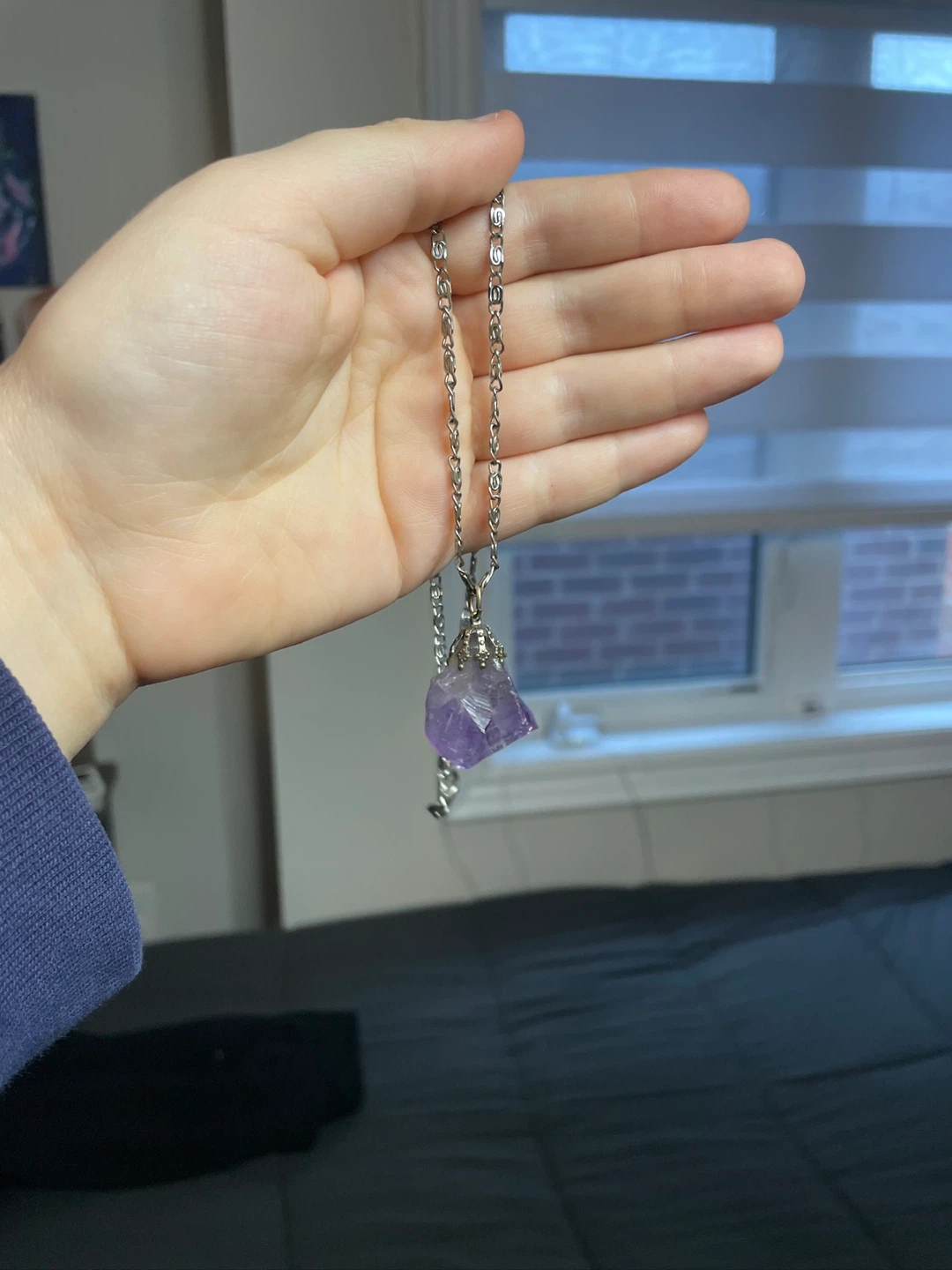 Raw Amethyst Crystal Pendant Necklace - photo 3
