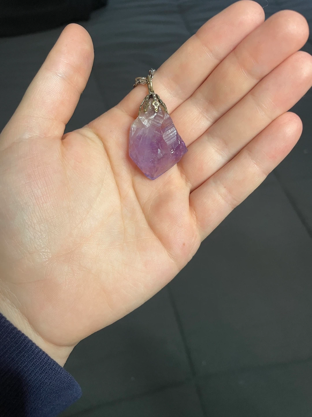 Raw Amethyst Crystal Pendant Necklace - photo 2