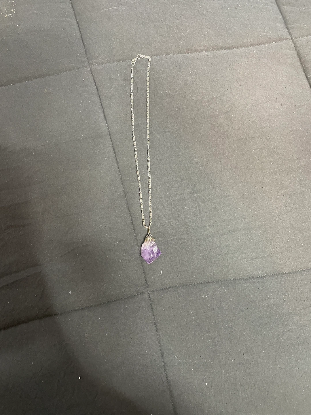 Raw Amethyst Crystal Pendant Necklace