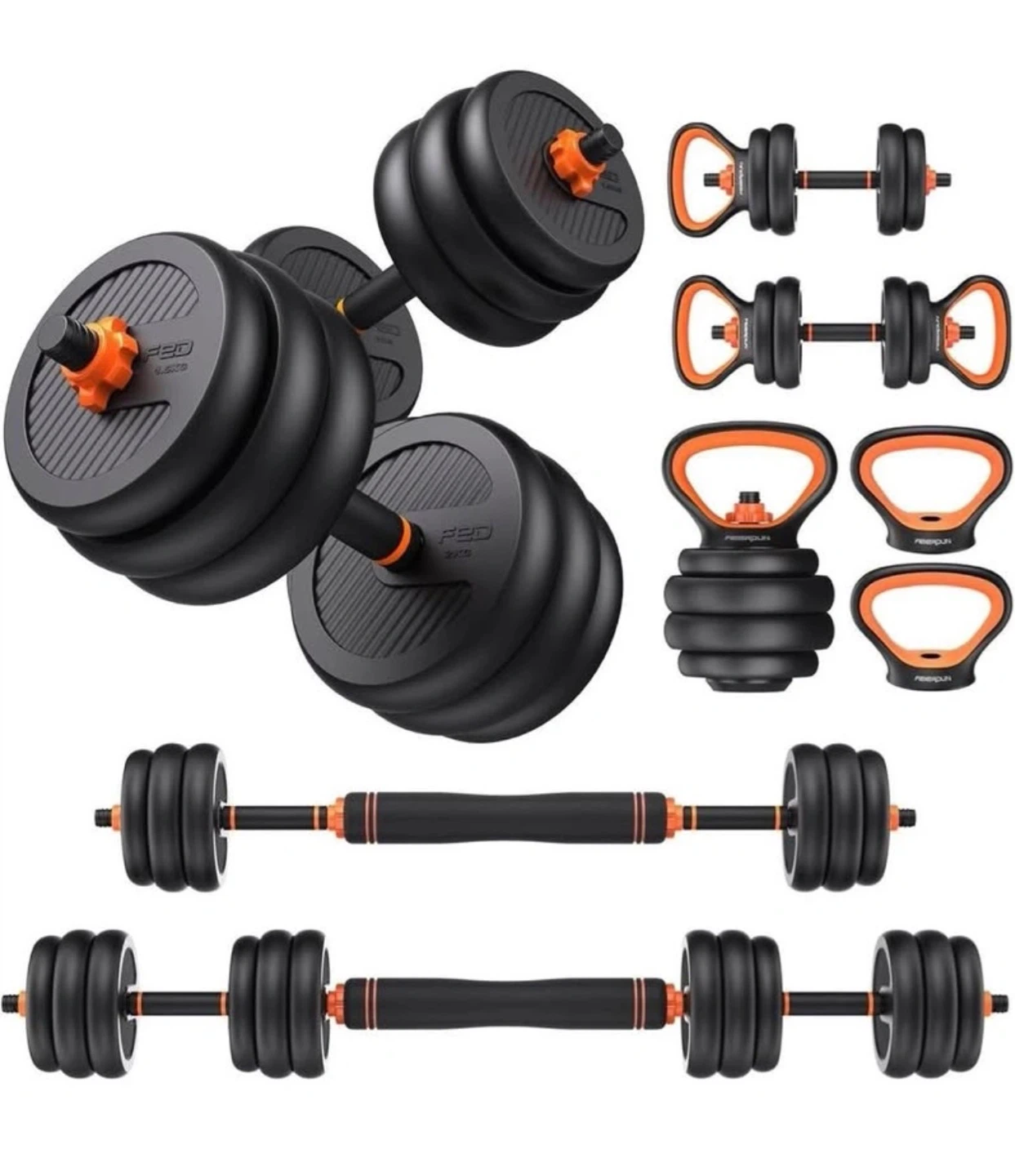 Adjustable Dumbbell Set with Push-Up Board & Resistance Bands