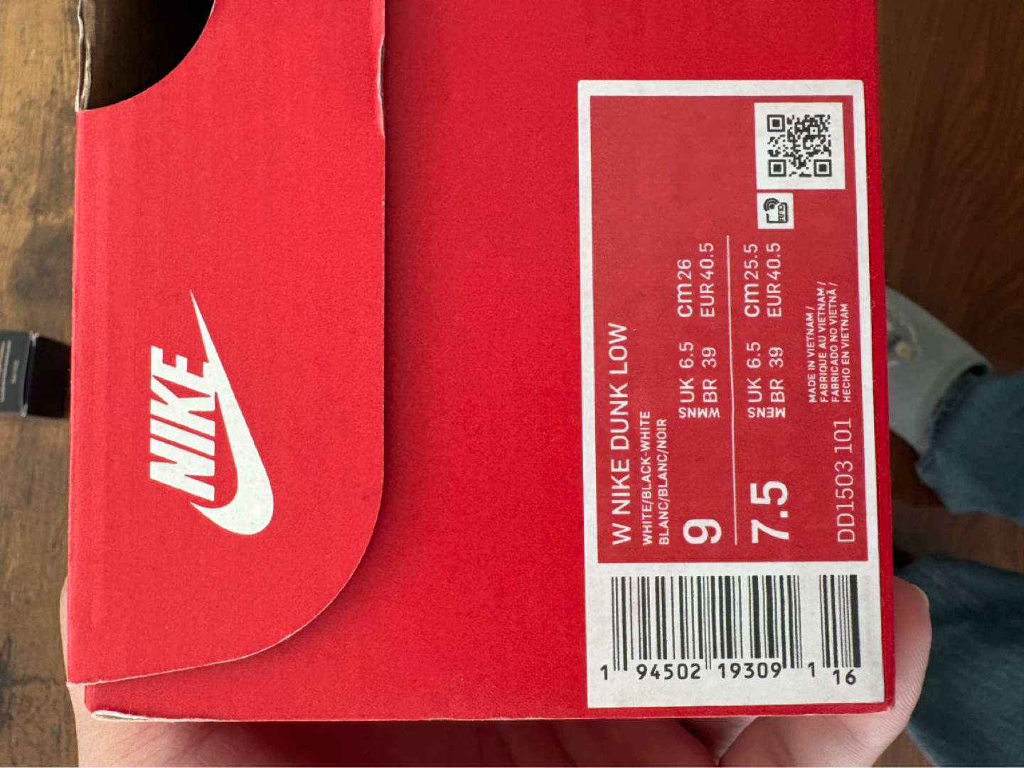 Brand new Nike Dunk Low Women's Sneakers - Black/White Size 9 - photo 3
