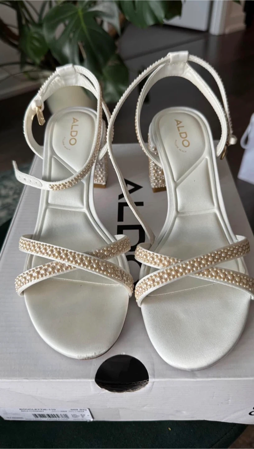 ALDO White Beaded Heeled Sandals - photo 2