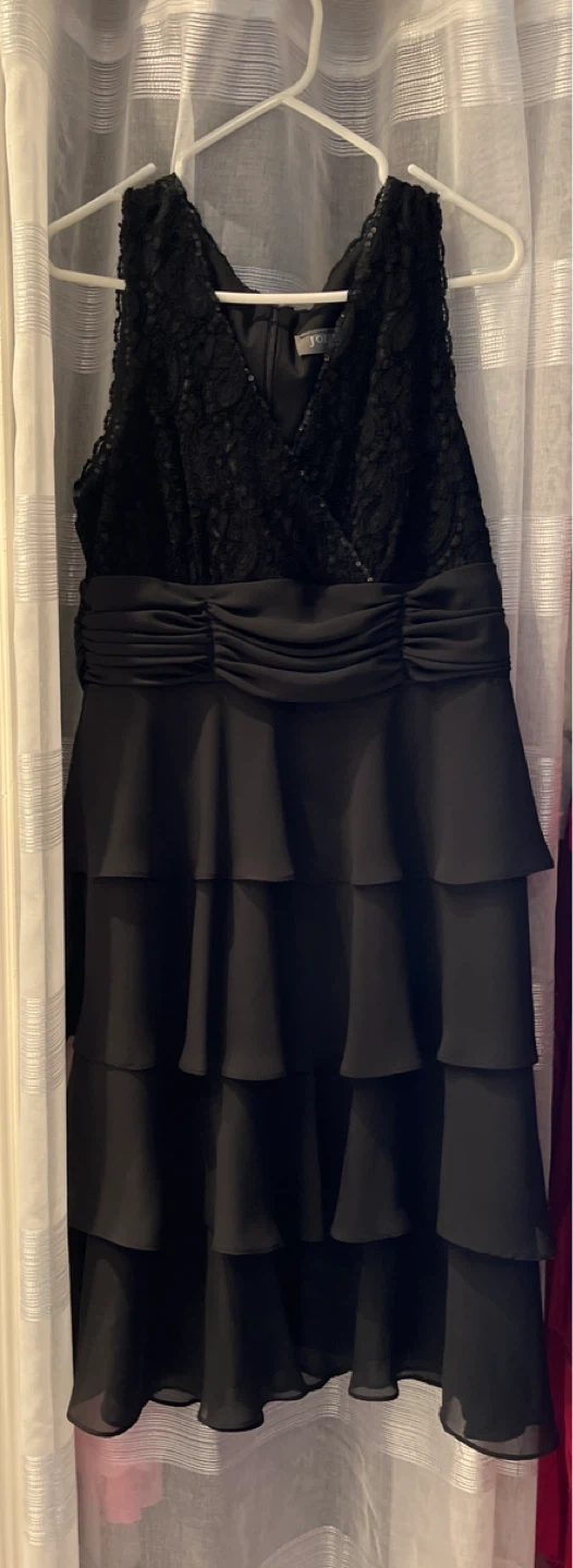 Black Lace & Ruffle Dress