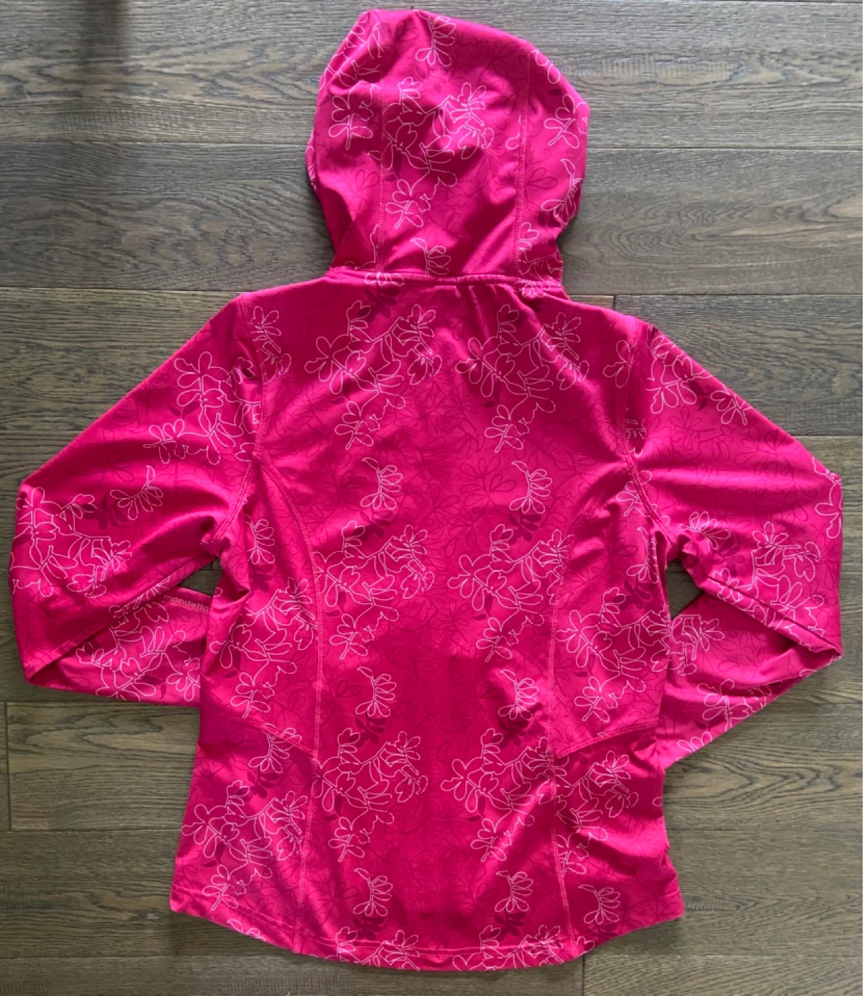 EUC: Hot Pink Floral Zip-Up Athletic Hoodie Size M - photo 5