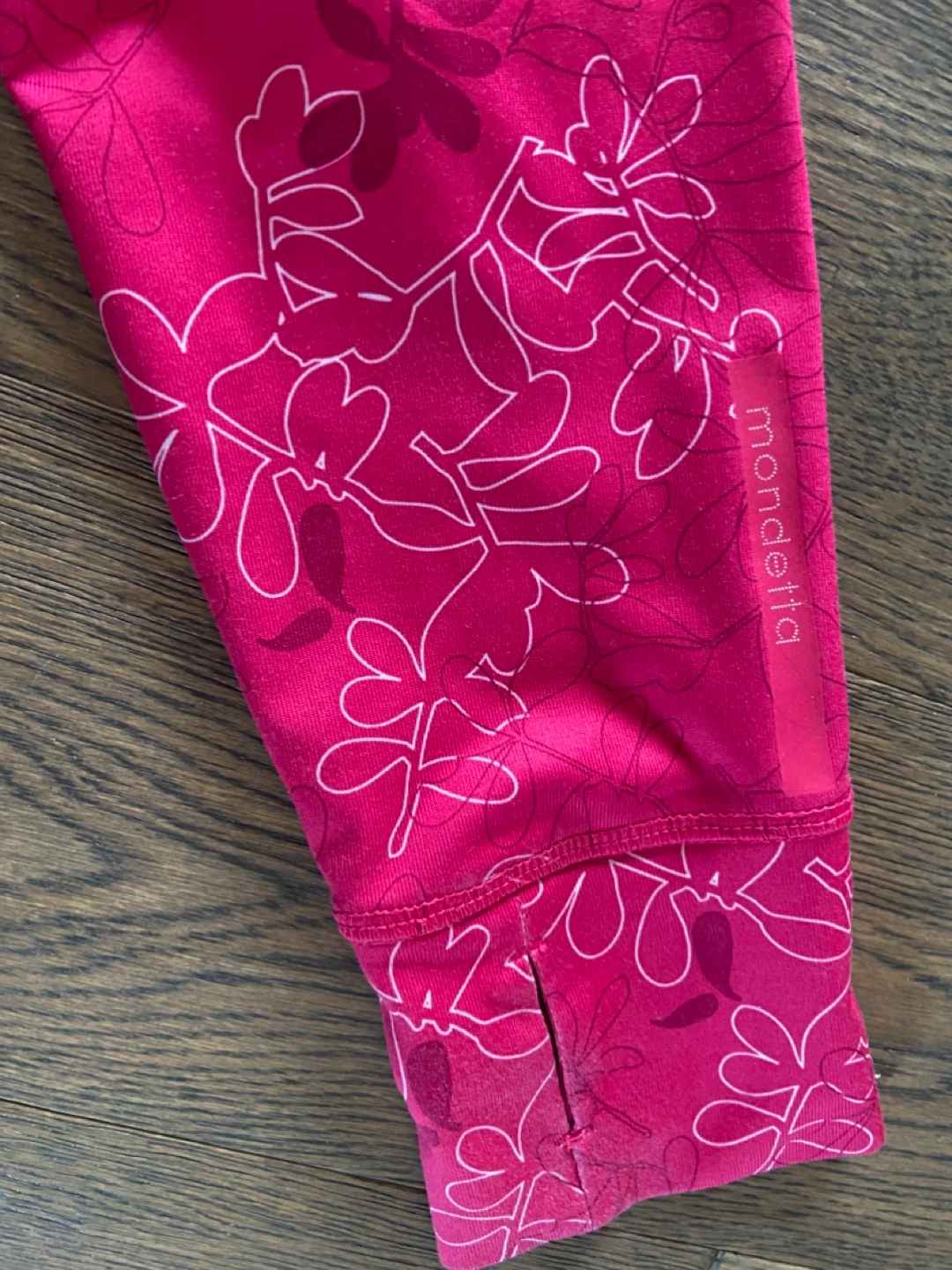 EUC: Hot Pink Floral Zip-Up Athletic Hoodie Size M - photo 4