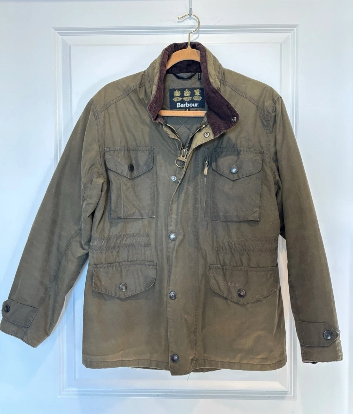 Barbour Sapper S Olive Green Waxed Jacket Sylkoil Men