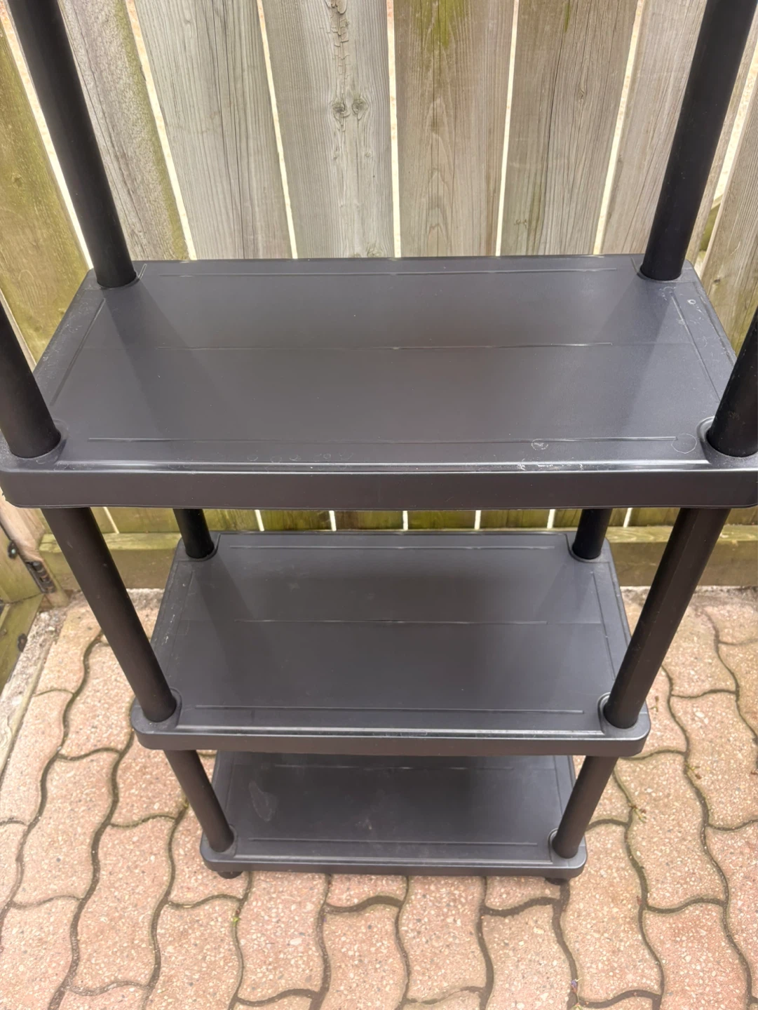 Black 4-Tier Plastic Shelving Unit - photo 3