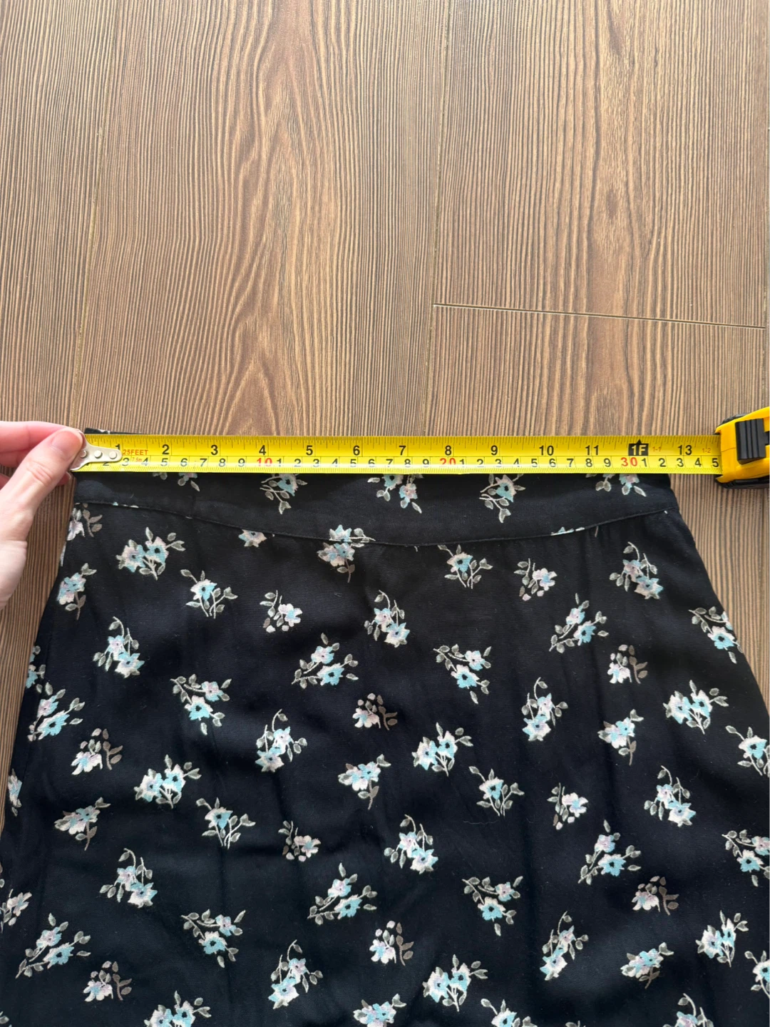 Black floral ruffle midi skirt | Size XS - photo 3