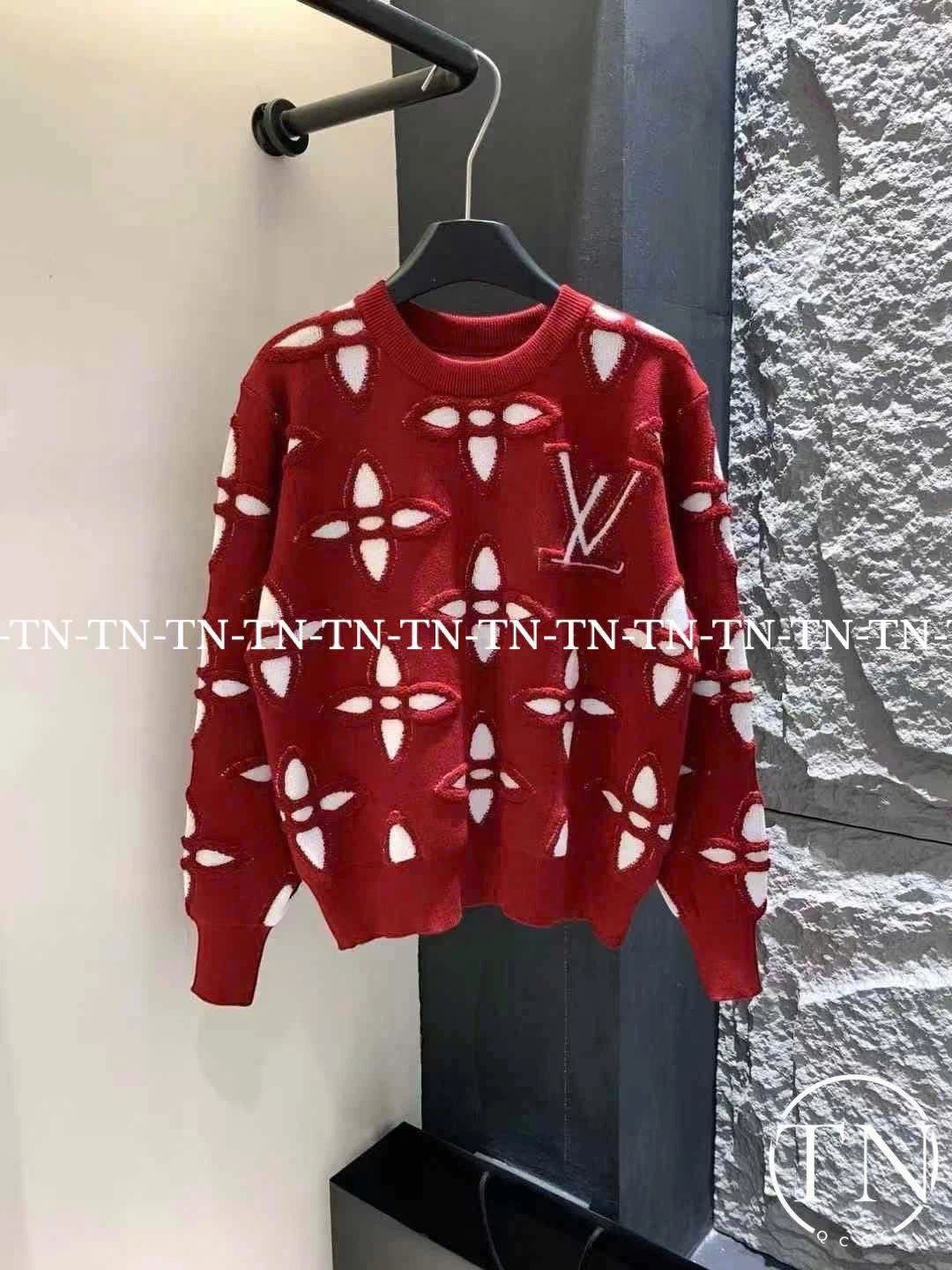 Louis Vuitton Monogram Knit Sweater - Red