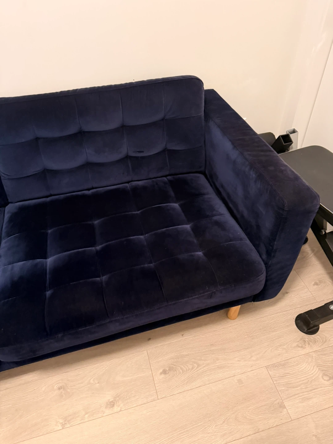 Dark Blue Velvet Sofa - photo 2