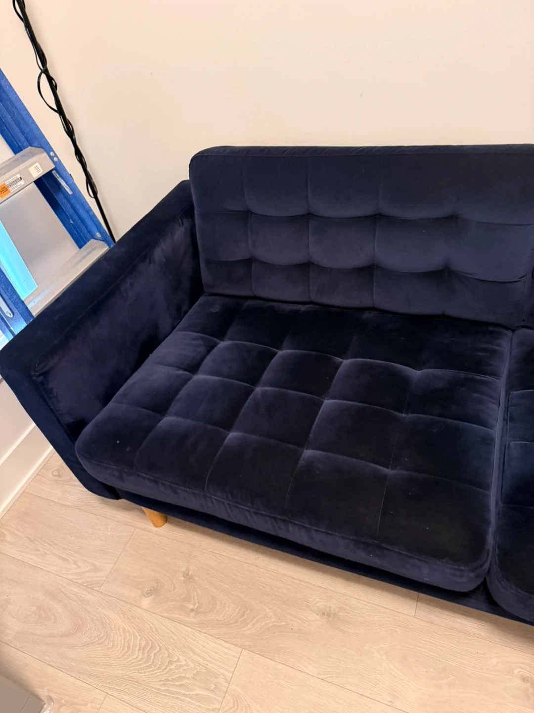Dark Blue Velvet Sofa - photo 3
