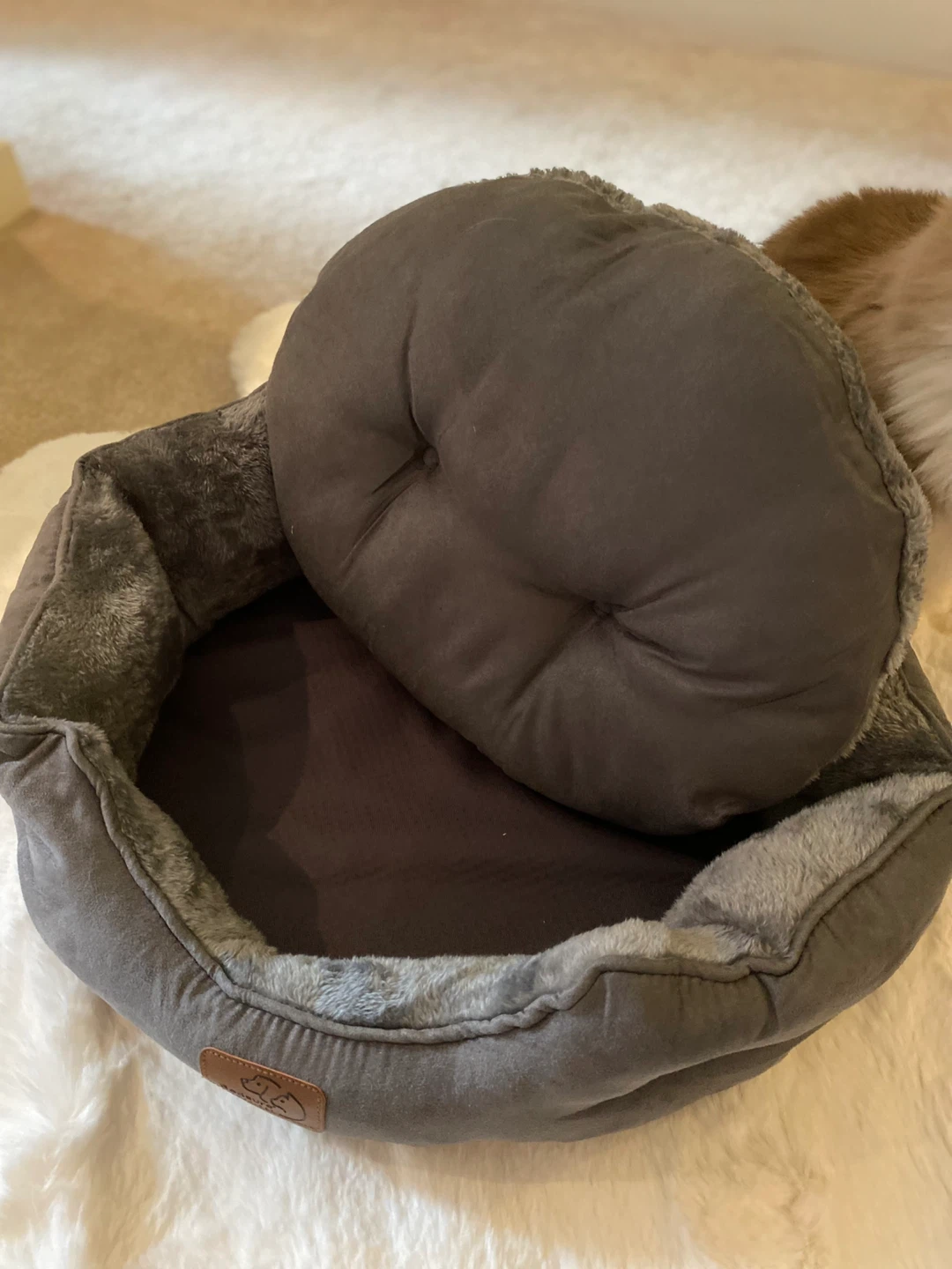 Bedsure Comfy Pet Dog Cat Bed - Grey - photo 2
