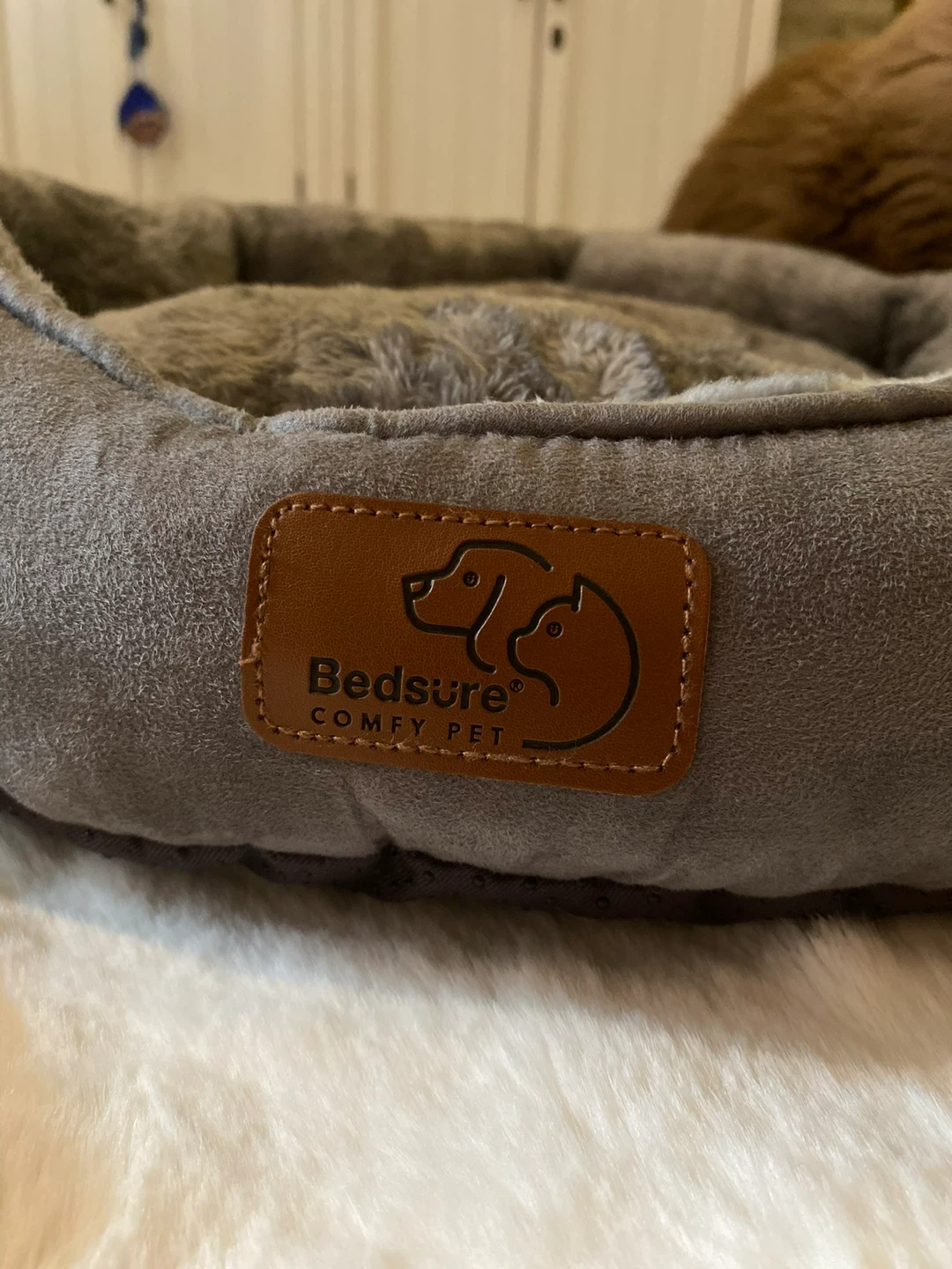 Bedsure Comfy Pet Dog Cat Bed - Grey