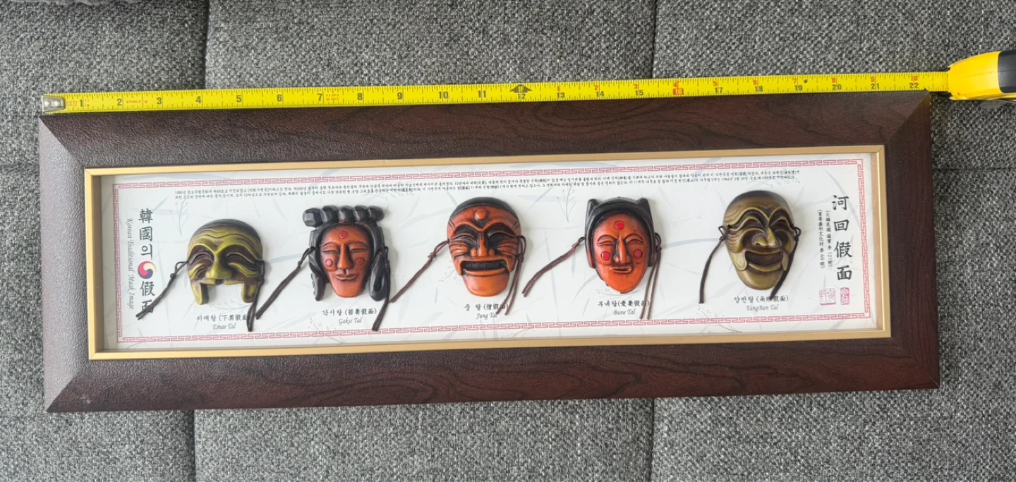 Framed Korean Traditional Mask Display