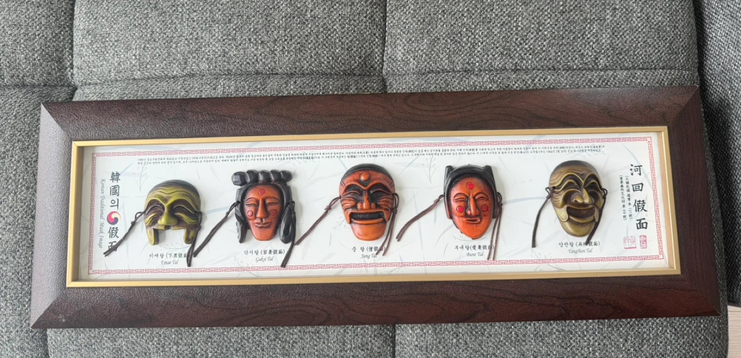 Framed Korean Traditional Mask Display - photo 3
