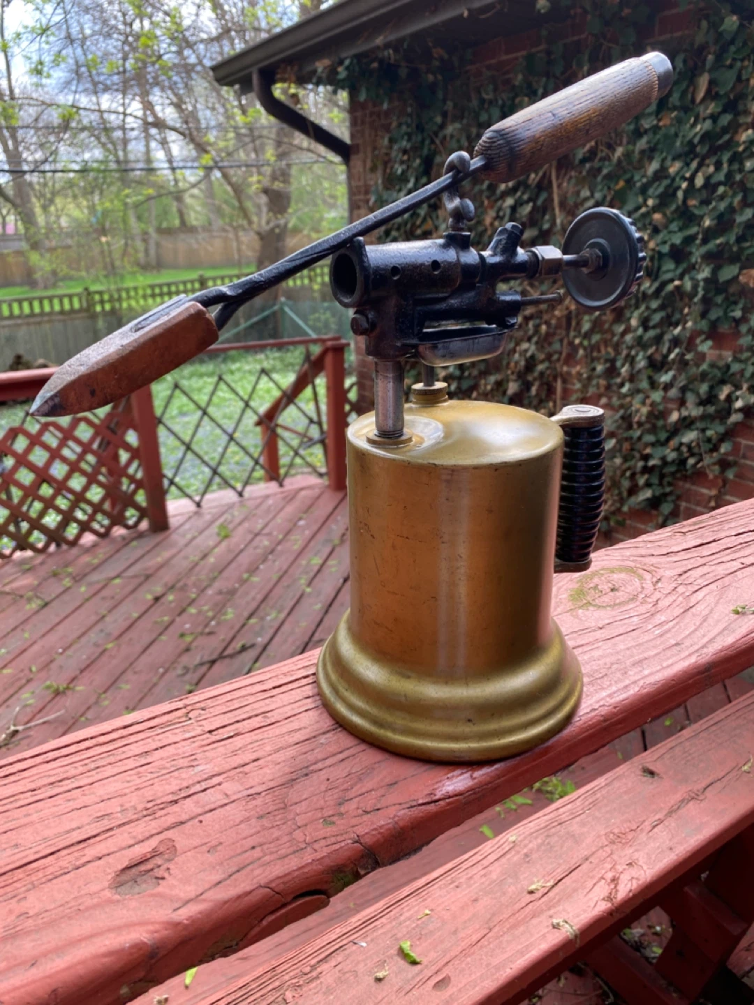 Vintage Brass Blow Torch WITH soldering iron!
