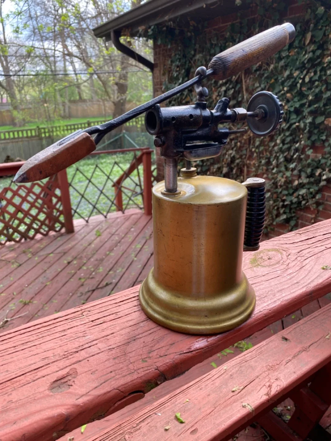 Vintage Brass Blow Torch WITH soldering iron!