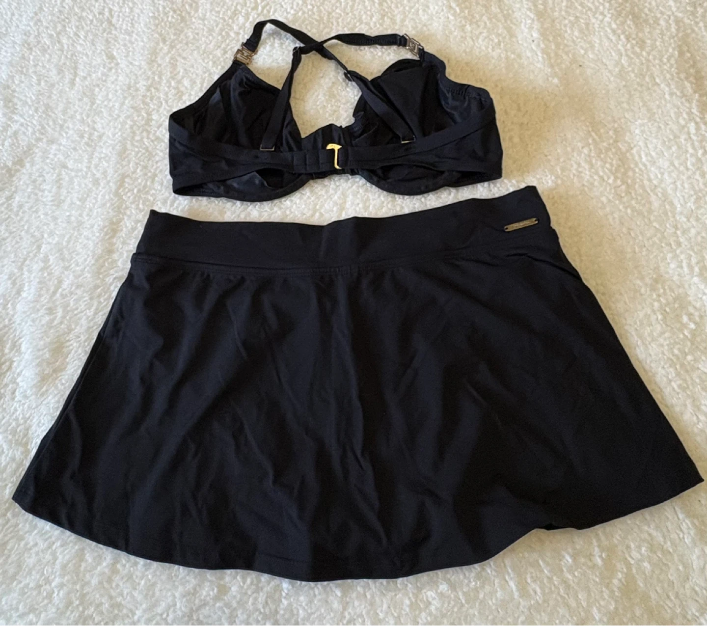 Women's Black Swim Skirt and Bikini Top Set - photo 2