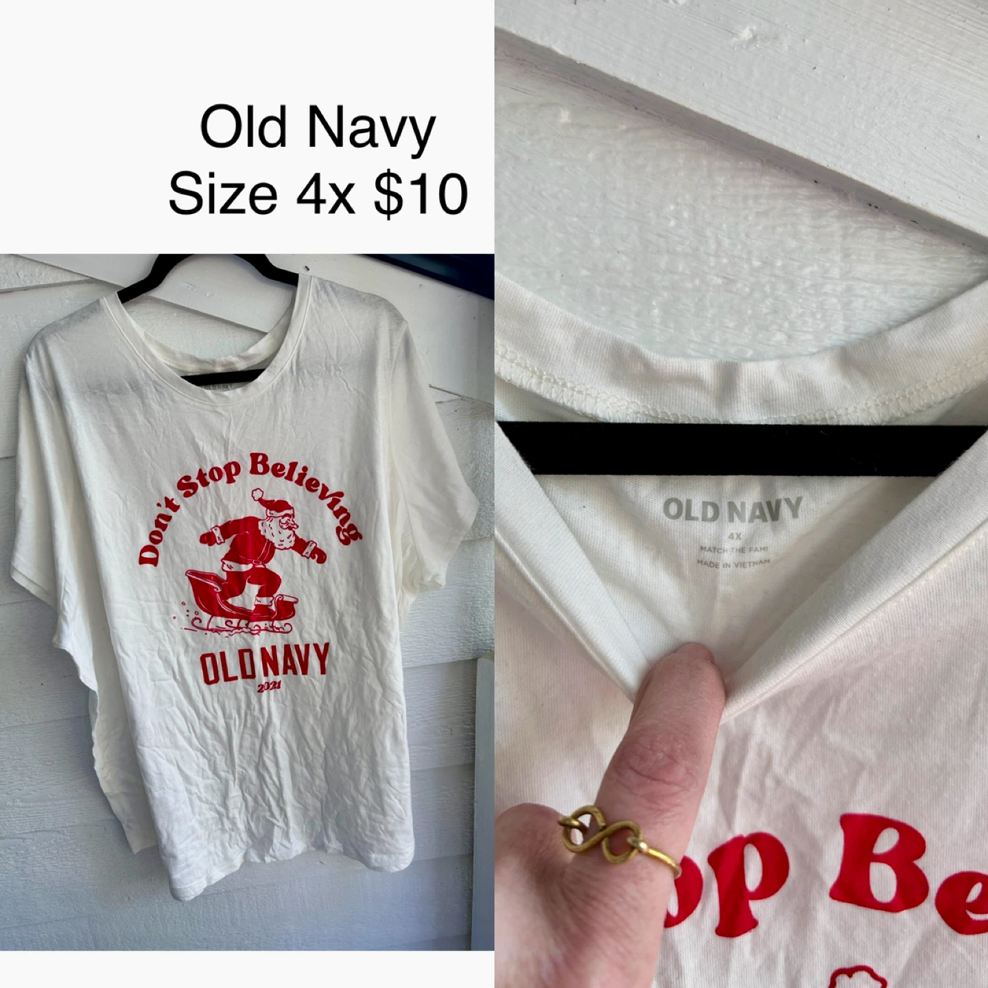 Old Navy Women's 4X White Graphic T-Shirt
