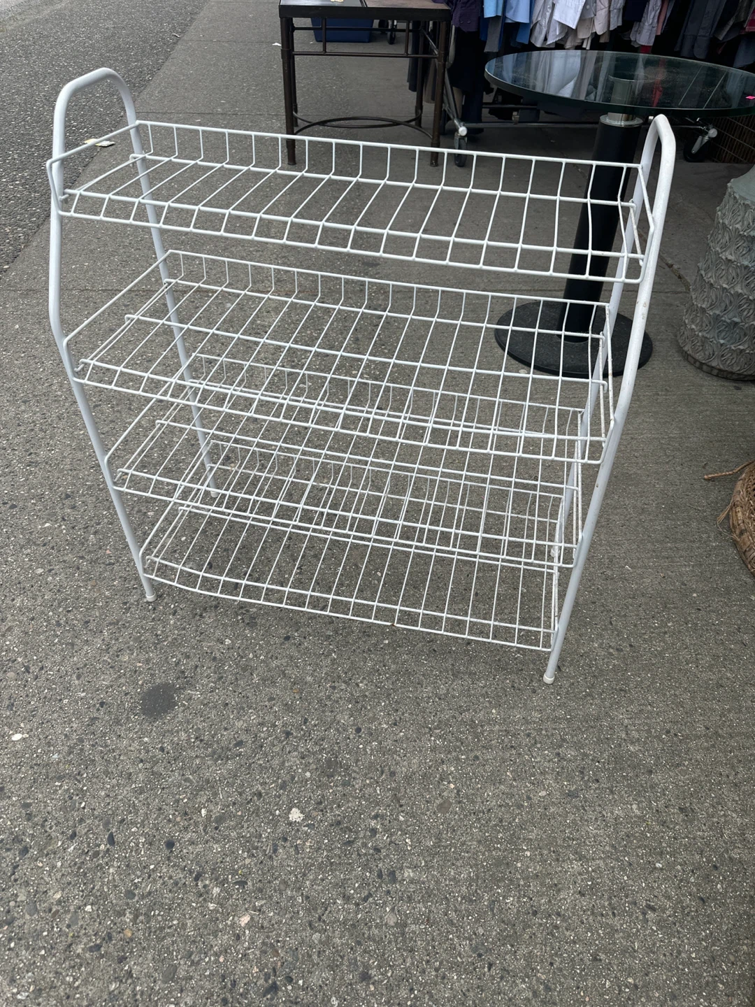 White 4-Tier Wire Shelf Unit - photo 2