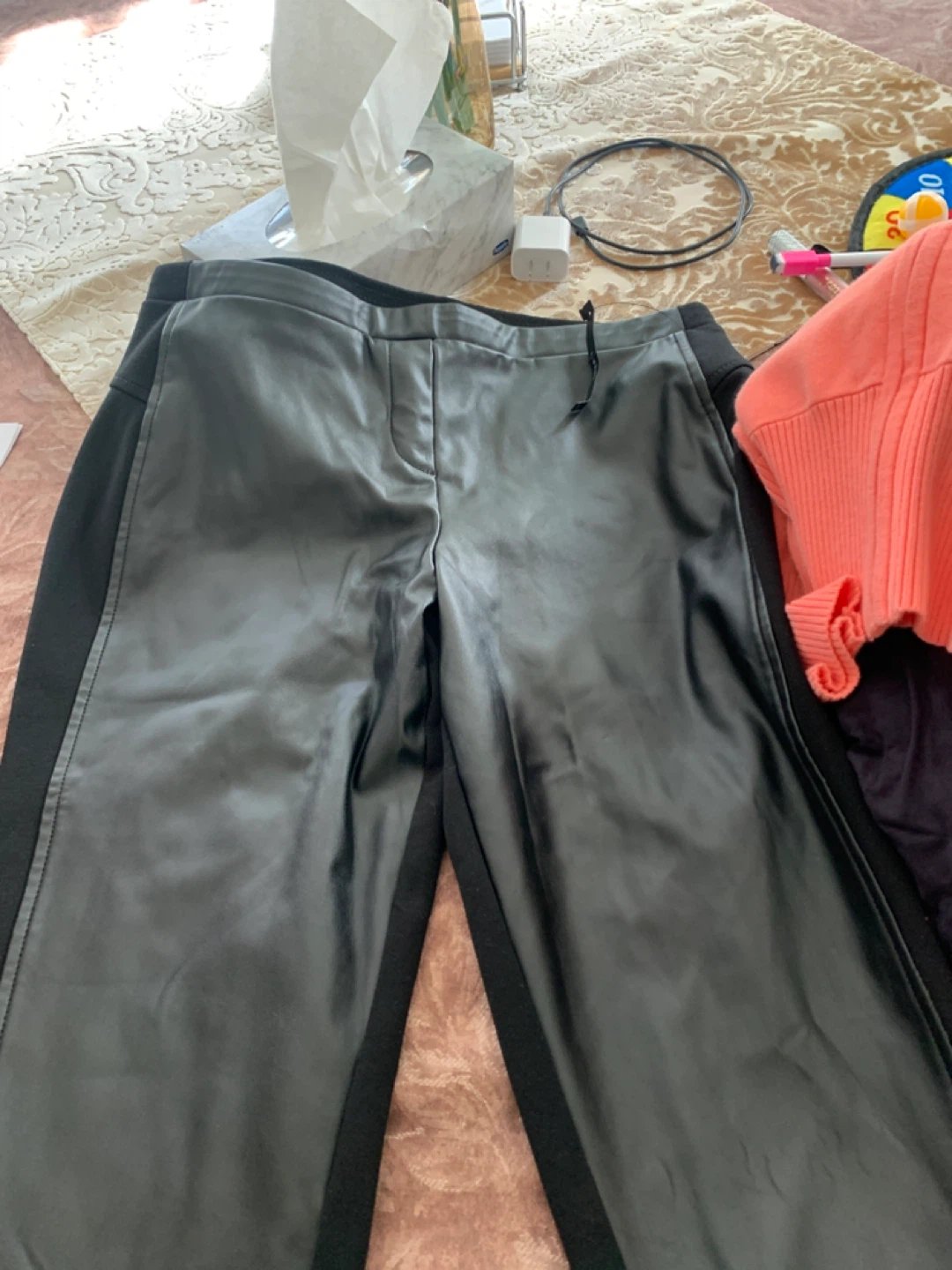 Worthington Black Faux Leather Pants Size M