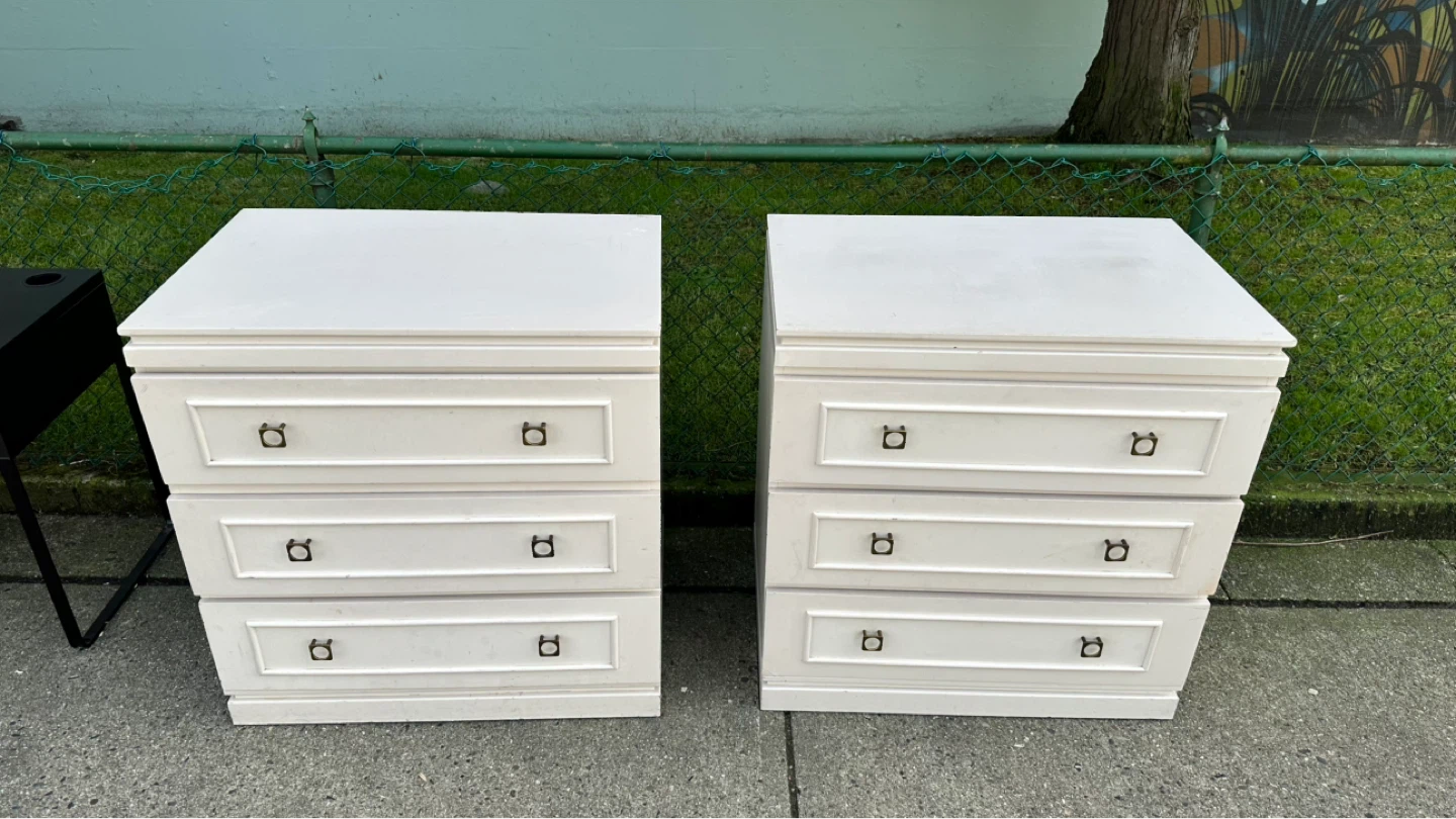 Pair of 3-Drawer Nightstands - Cream - photo 3