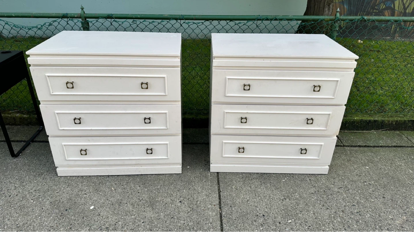Pair of 3-Drawer Nightstands - Cream - photo 2