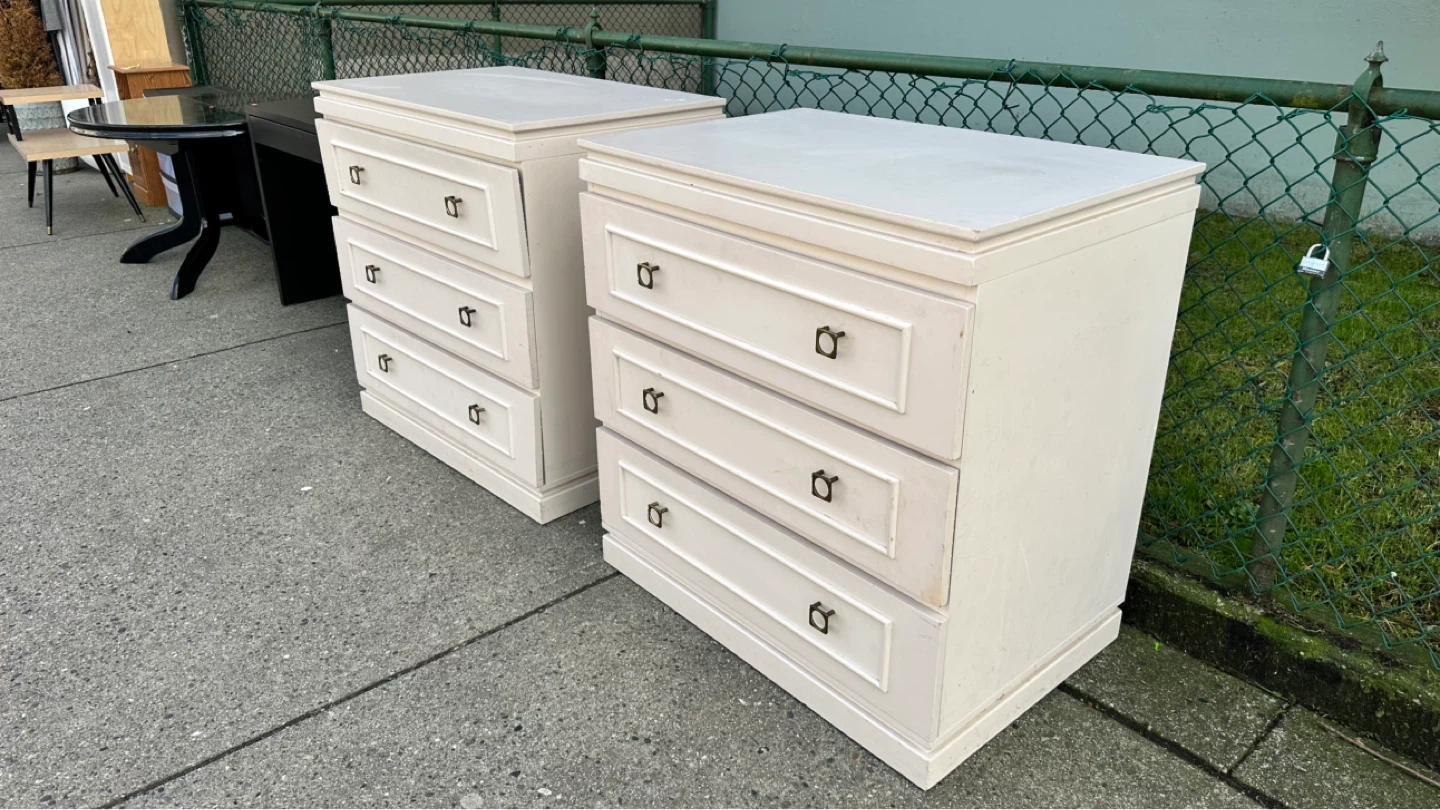 Pair of 3-Drawer Nightstands - Cream - photo 5