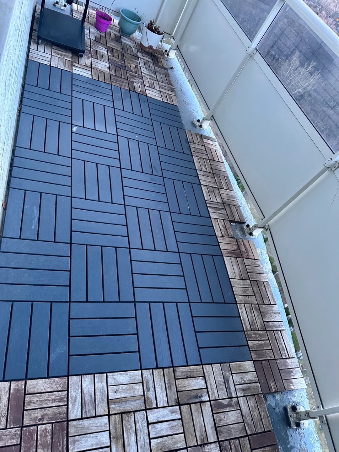 Deck Tiles - Blue and Wood