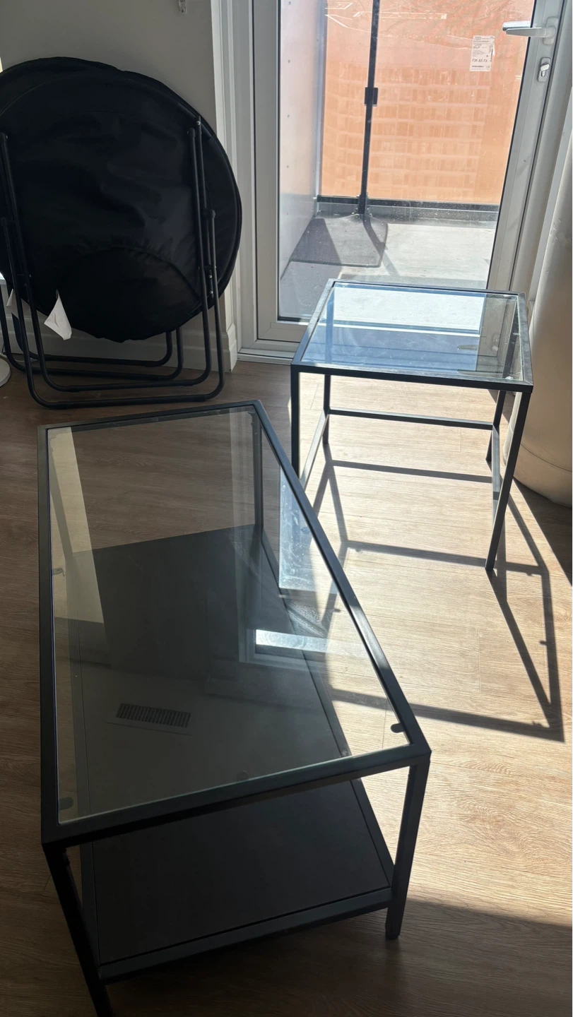 Glass Top Coffee Table and End Table Set - photo 2