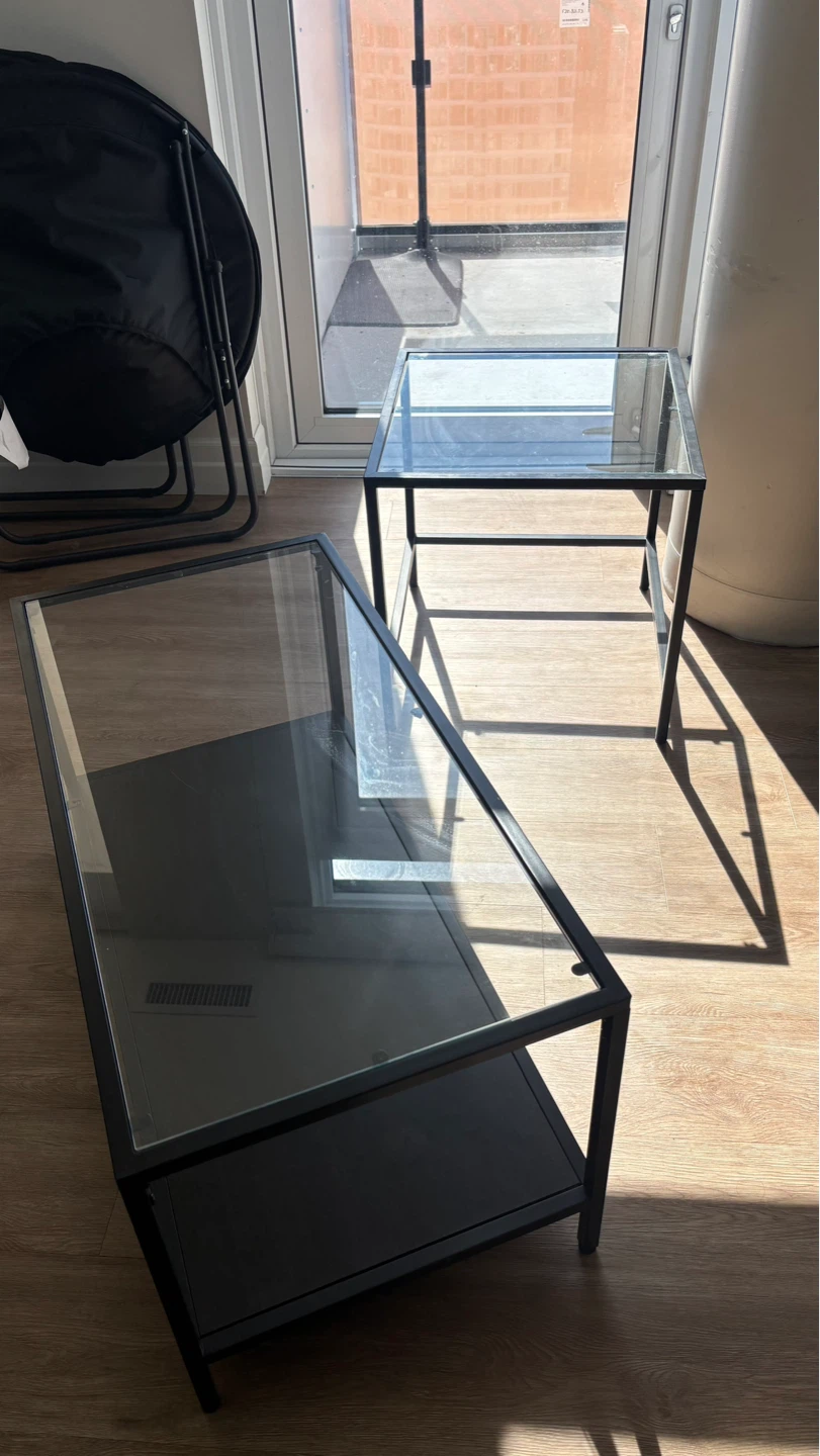 Glass Top Coffee Table and End Table Set