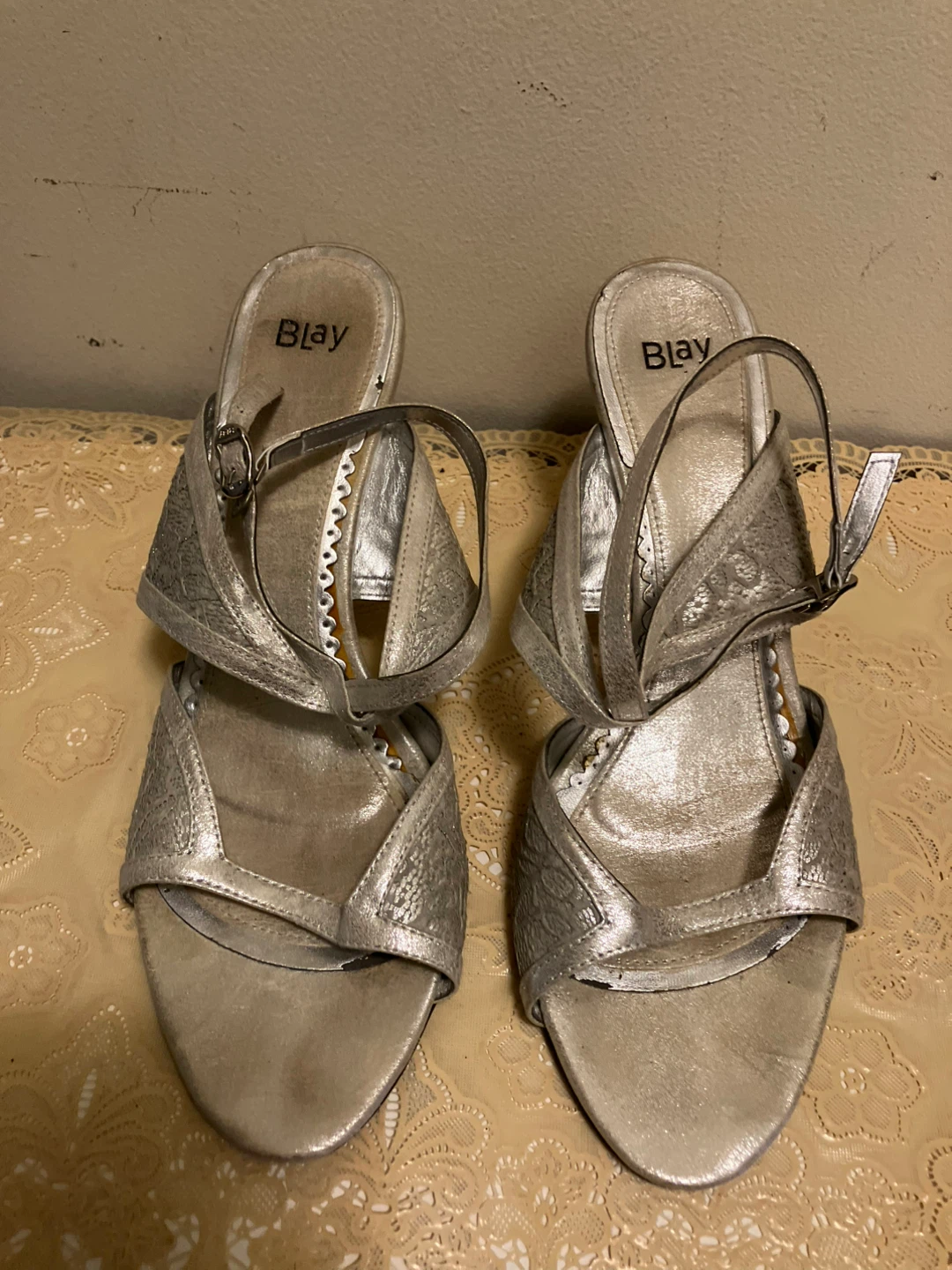 Blay Silver Heeled Sandals Size 39 - photo 2