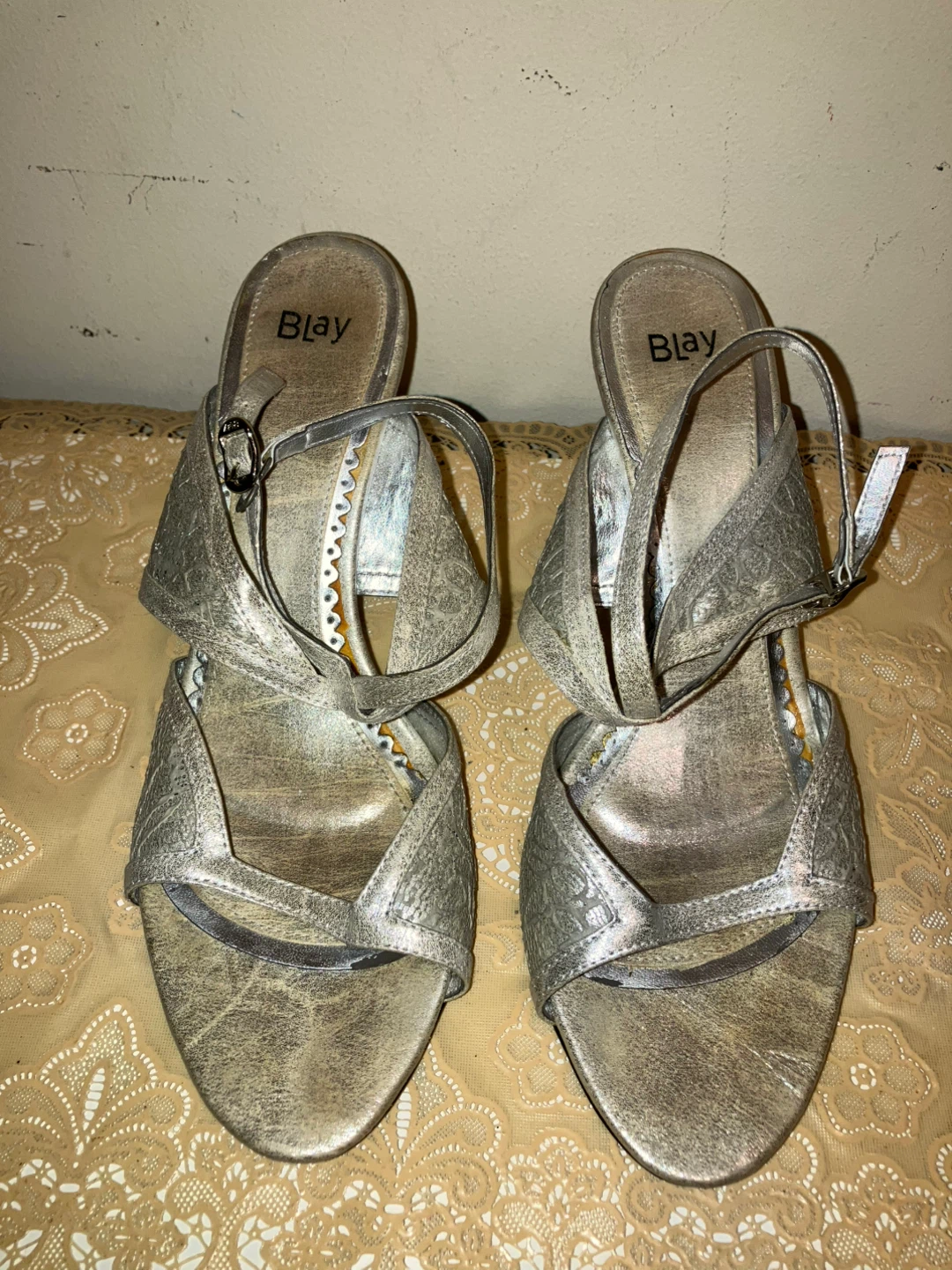 Blay Silver Heeled Sandals Size 39