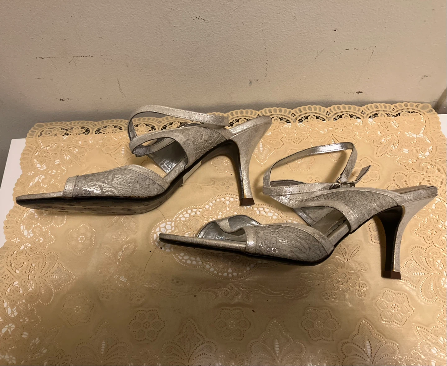 Blay Silver Heeled Sandals Size 39 - photo 3