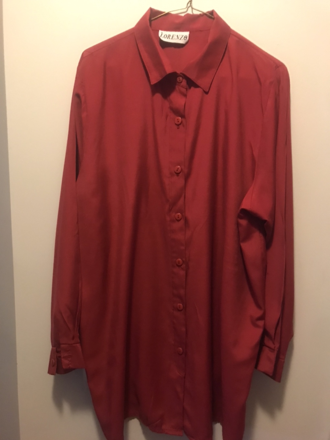 LORENZO Red Button-Up Shirt