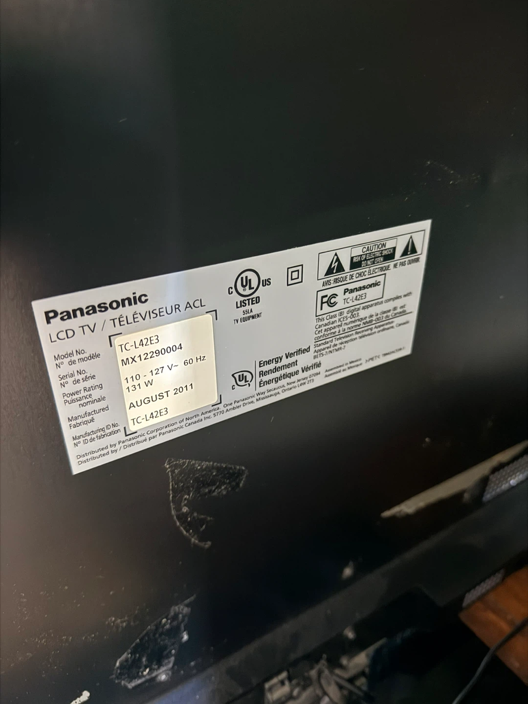 Panasonic TC-L42E3 LCD TV - photo 3